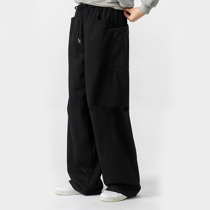 Pantaloni da uomo in cotone con coulisse e tasche, Buddha Stones Fall Pure Color - image 31