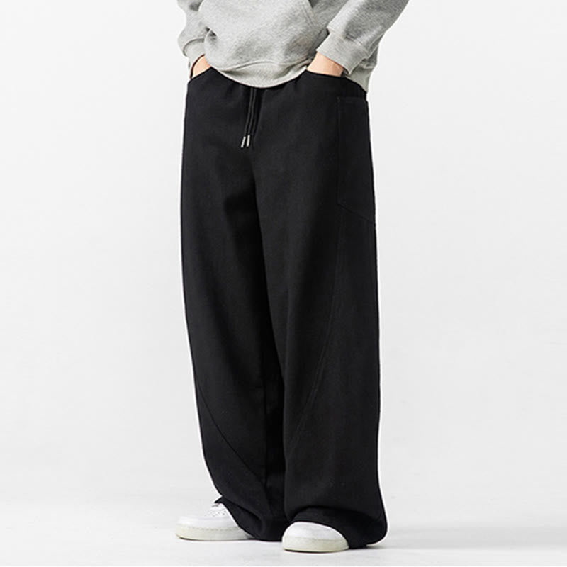 Pantaloni da uomo in cotone con coulisse e tasche, Buddha Stones Fall Pure Color - image 29