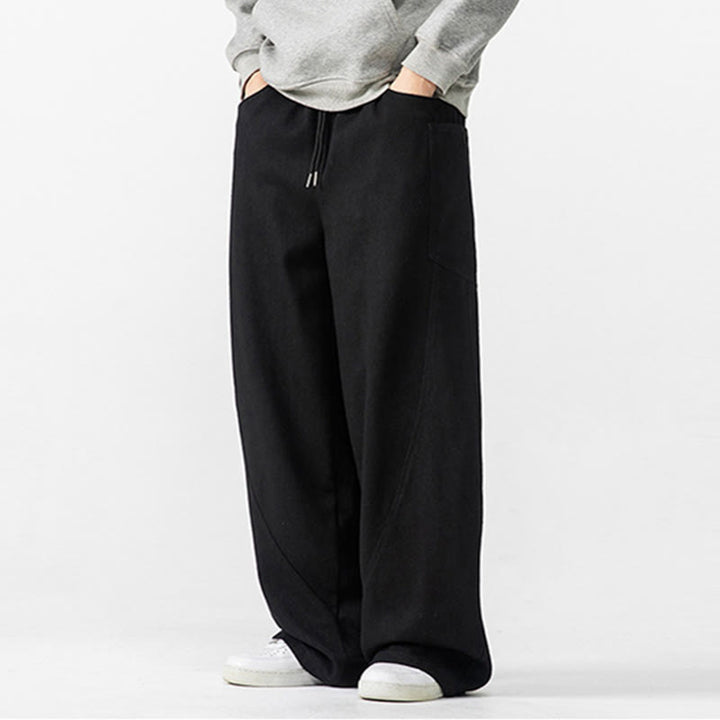 Pantaloni da uomo in cotone con coulisse e tasche, Buddha Stones Fall Pure Color - image 29