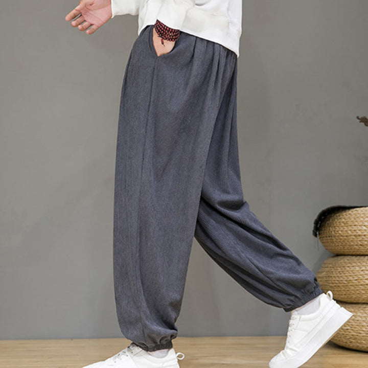 Pantaloni da uomo Buddha Stones Commute Plain, con fodera in pile termico e tasche, alla caviglia - Grigio ardesia chiaro - US/UK/AU46, EU56 (5XL) - image 0