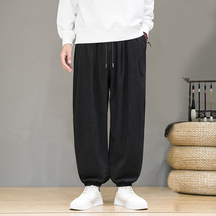 Pantaloni da uomo Buddha Stones Commute Plain, con fodera in pile termico e tasche, alla caviglia - Nero - US/UK/AU46, EU56 (5XL) - image 8