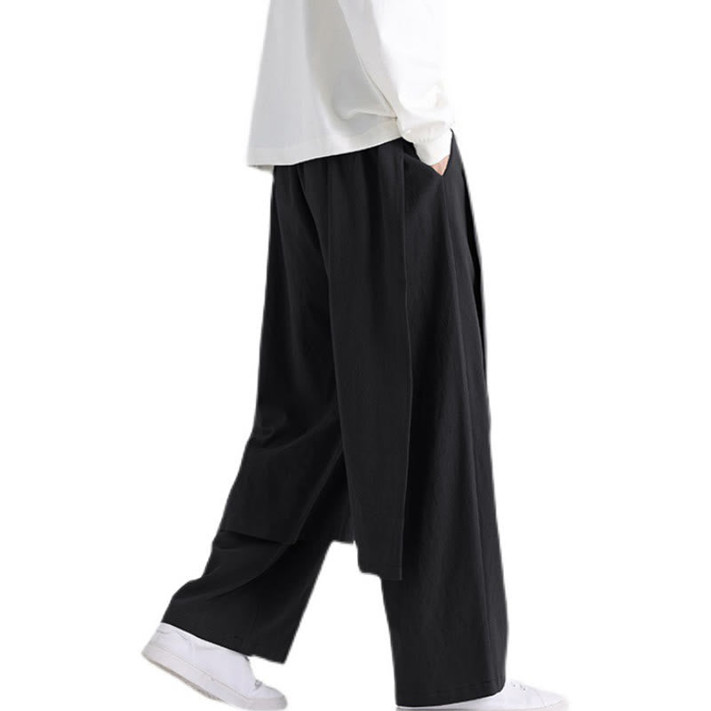 Pantaloni da uomo in cotone con tasche e motivo patchwork semplice Buddha Stones - image 18