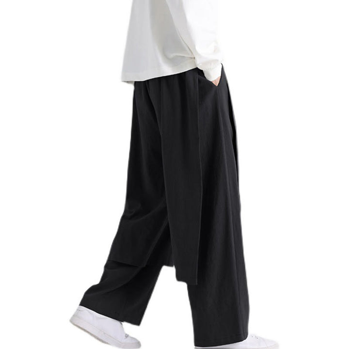 Pantaloni da uomo in cotone con tasche e motivo patchwork semplice Buddha Stones - image 18