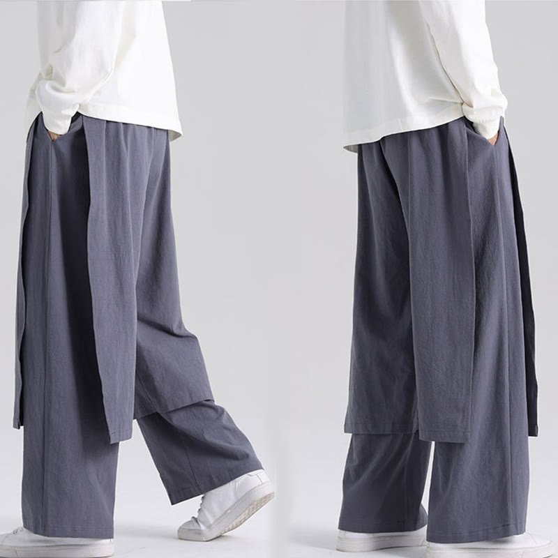 Pantaloni da uomo in cotone con tasche e motivo patchwork semplice Buddha Stones - image 10