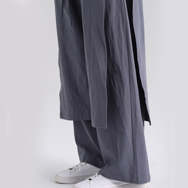 Pantaloni da uomo in cotone con tasche e motivo patchwork semplice Buddha Stones - image 9