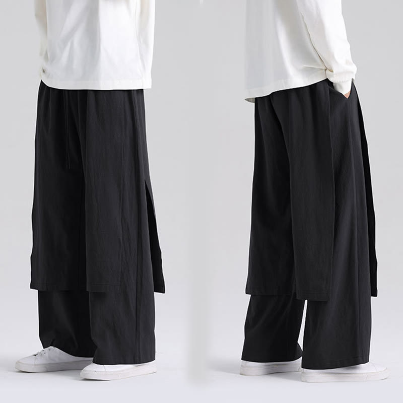 Pantaloni da uomo in cotone con tasche e motivo patchwork semplice Buddha Stones - image 17