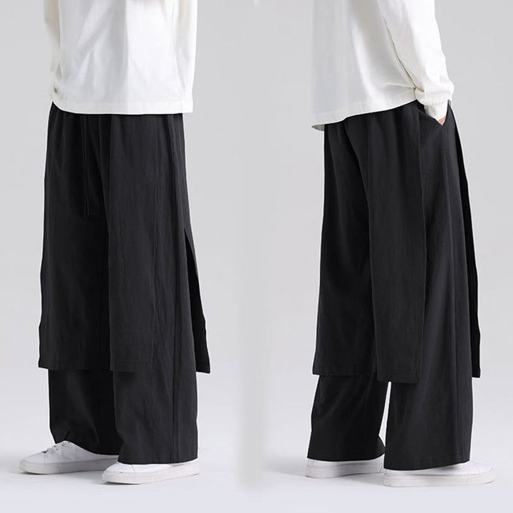 Pantaloni da uomo in cotone con tasche e motivo patchwork semplice Buddha Stones - image 17