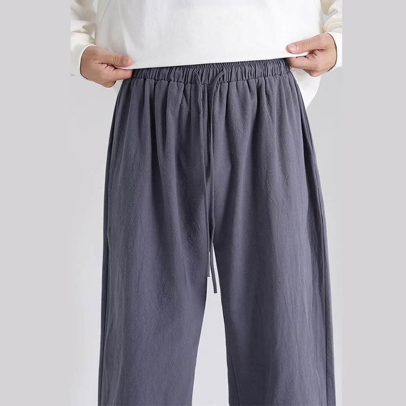 Pantaloni da uomo in cotone con tasche e motivo patchwork semplice Buddha Stones - image 7