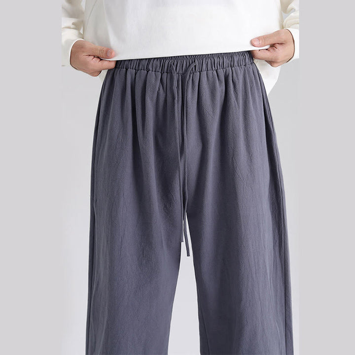 Pantaloni da uomo in cotone con tasche e motivo patchwork semplice Buddha Stones - image 7