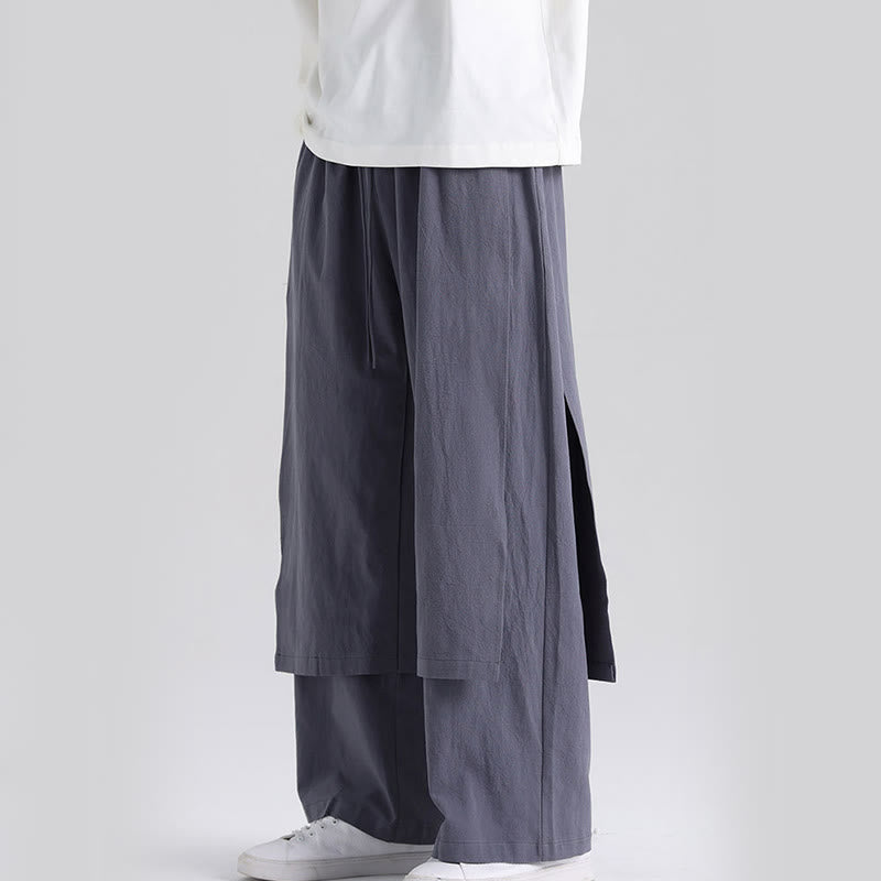 Pantaloni da uomo in cotone con tasche e motivo patchwork semplice Buddha Stones - image 1