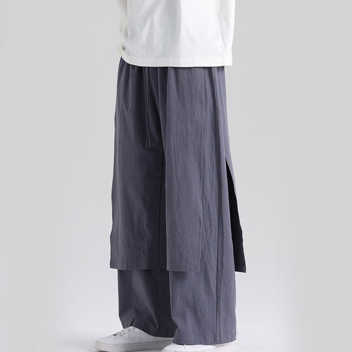 Pantaloni da uomo in cotone con tasche e motivo patchwork semplice Buddha Stones - image 1