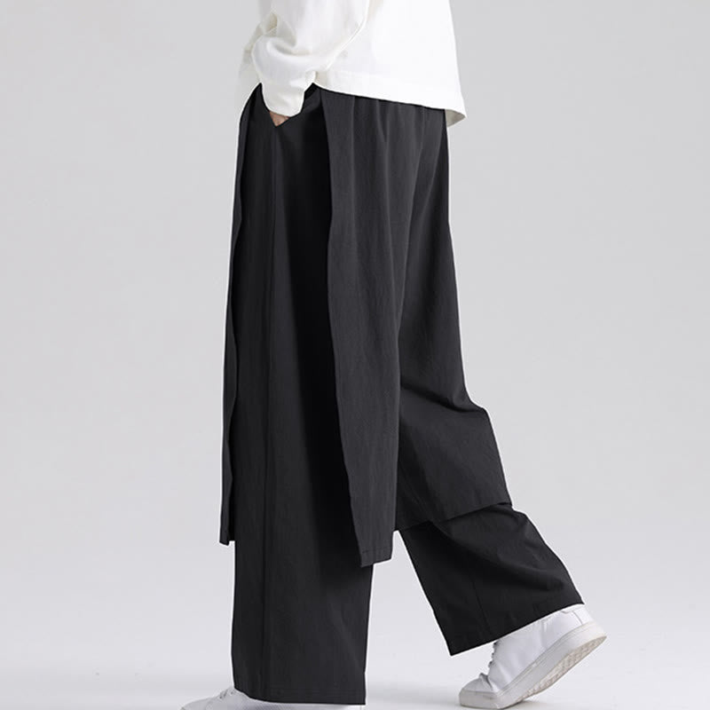 Pantaloni da uomo in cotone con tasche e motivo patchwork semplice Buddha Stones - Nero - US/UK/AU46, EU56 (5XL) - image 11