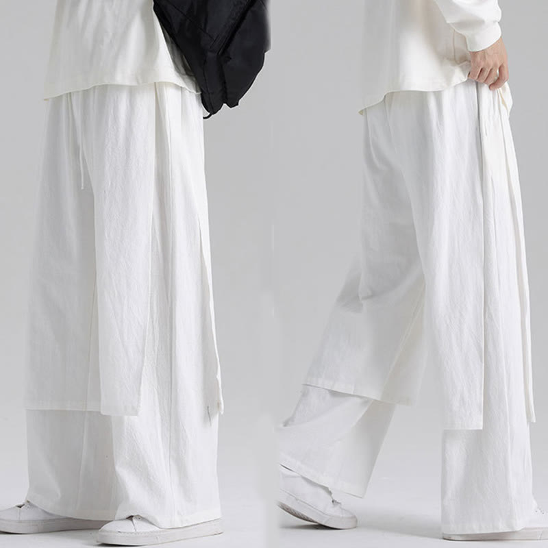 Pantaloni da uomo in cotone con tasche e motivo patchwork semplice Buddha Stones - image 23