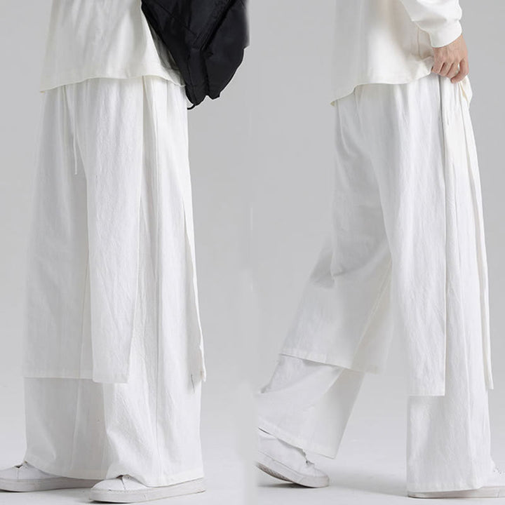 Pantaloni da uomo in cotone con tasche e motivo patchwork semplice Buddha Stones - image 23