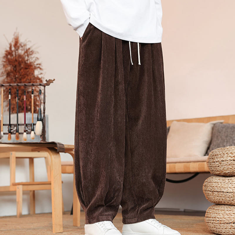 Pantaloni da uomo in cotone con tasche, casual, tinta unita e design semplice, con Buddha Stones - image 7