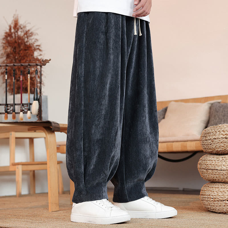 Pantaloni da uomo in cotone con tasche, casual, tinta unita e design semplice, con Buddha Stones - Grigio scuro - US/UK/AU46, EU56 (5XL) - image 17