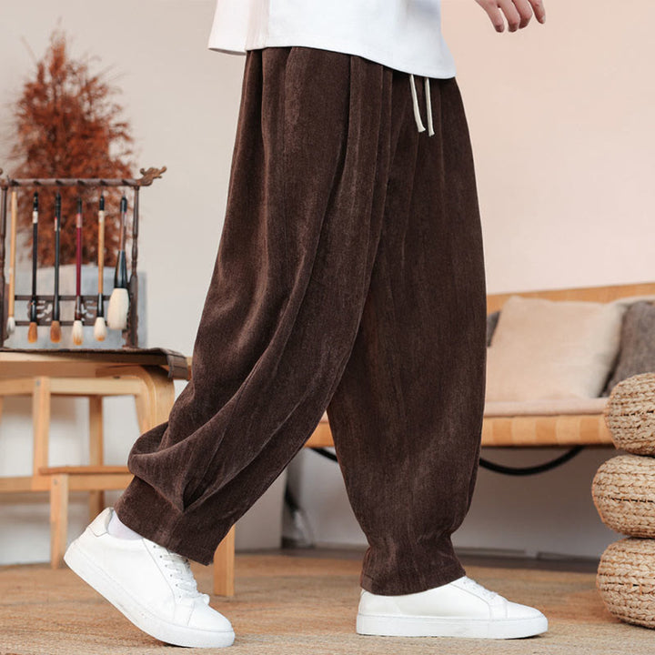 Pantaloni da uomo in cotone con tasche, casual, tinta unita e design semplice, con Buddha Stones - image 6