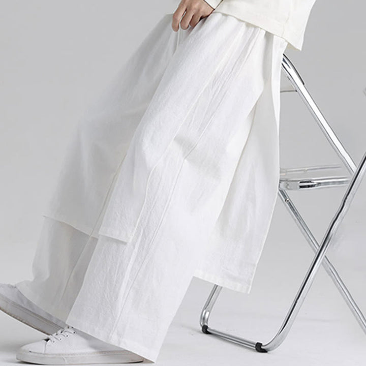 Pantaloni da uomo in cotone con tasche e motivo patchwork semplice Buddha Stones - image 24