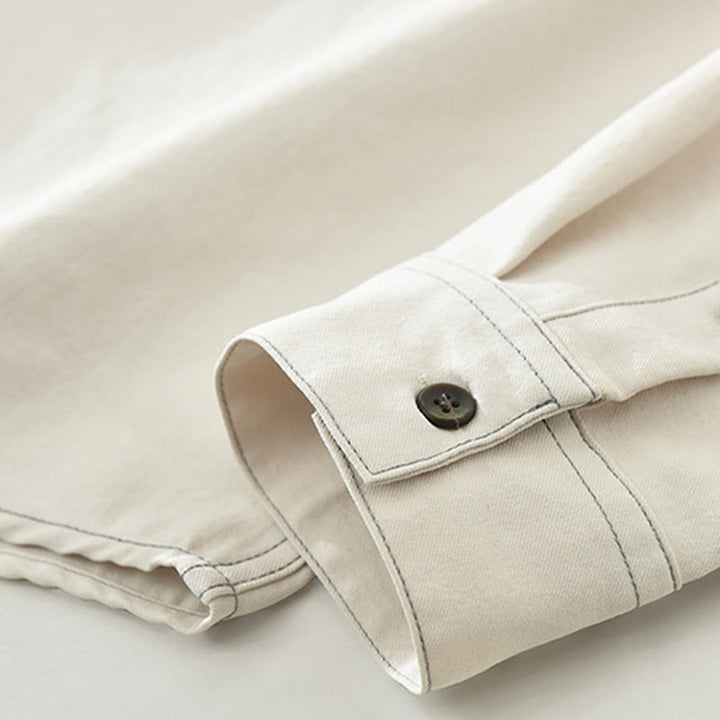 Camicia da uomo a maniche lunghe con bottoni Buddha Stones Commute e tasca - image 11