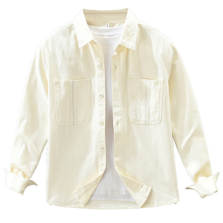 Camicia da uomo a maniche lunghe con bottoni Buddha Stones Spring Commute, in cotone, con tasche - image 13