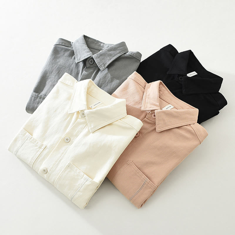 Camicia da uomo a maniche lunghe con bottoni Buddha Stones Spring Commute, in cotone, con tasche - image 15