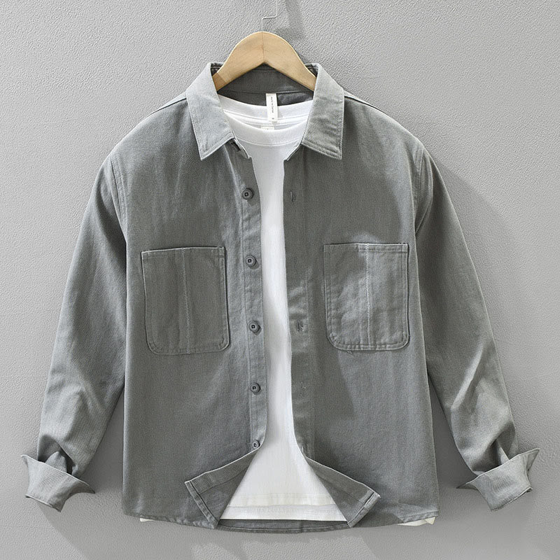 Camicia da uomo a maniche lunghe con bottoni Buddha Stones Spring Commute, in cotone, con tasche - Grigio scuro - US/UK/AU42, EU52 (3XL) - image 14