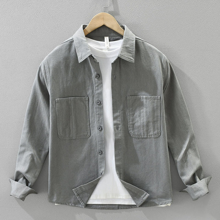 Camicia da uomo a maniche lunghe con bottoni Buddha Stones Spring Commute, in cotone, con tasche - Grigio scuro - US/UK/AU42, EU52 (3XL) - image 14