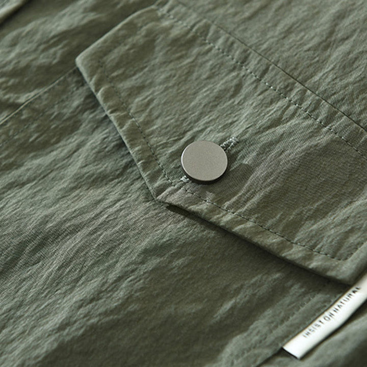 Camicia da uomo con tasche, maniche lunghe e bottoni, design semplice, motivo Buddha Stones Daily - image 7