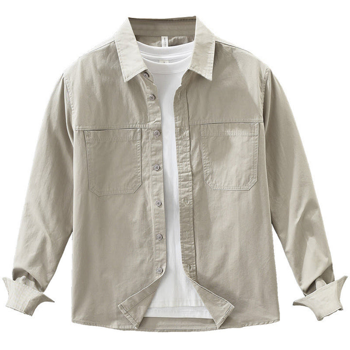 Camicia da uomo a maniche lunghe in puro cotone con tasche e bottoni semplici, motivo Buddha Stones Daily - image 14