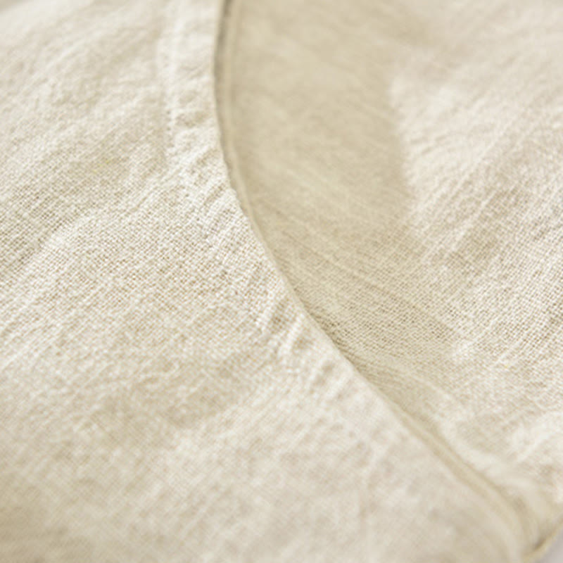 Camicia a maniche lunghe con risvolto e tasche in cotone ramiè tinta unita da uomo Buddha Stones - image 2