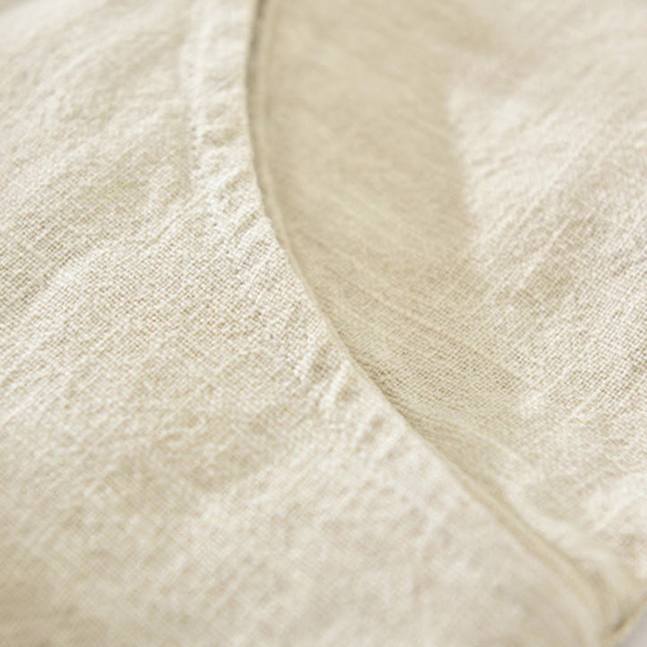 Camicia a maniche lunghe con risvolto e tasche in cotone ramiè tinta unita da uomo Buddha Stones - image 2