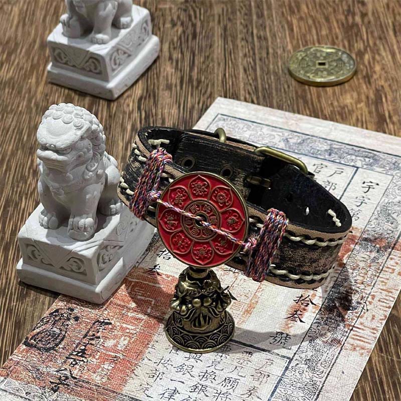 Bracciale con cinturino in pelle per orologio, benedizione, Buddha Stones, cinabro, loto, Om Mani Padme Hum  - image 1