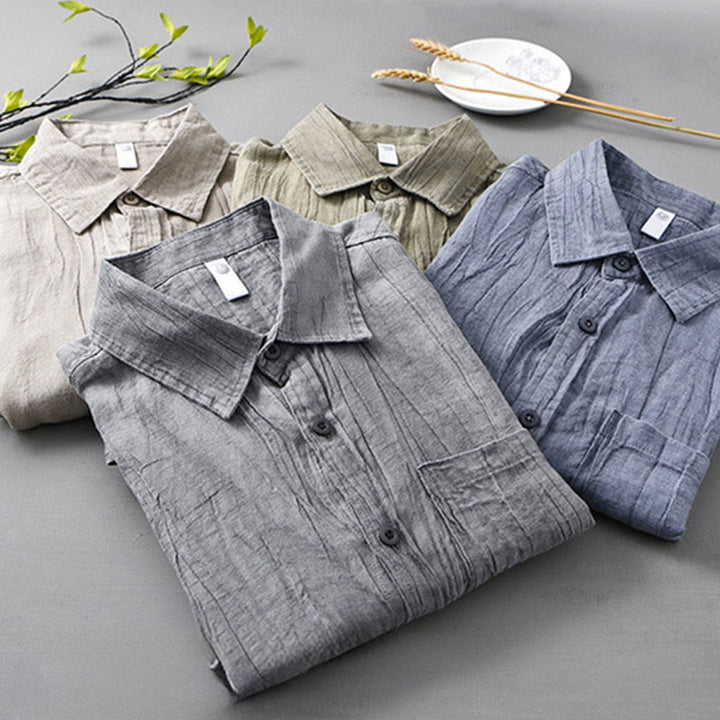Camicie da uomo in lino ramia con Buddha Stones - image 19