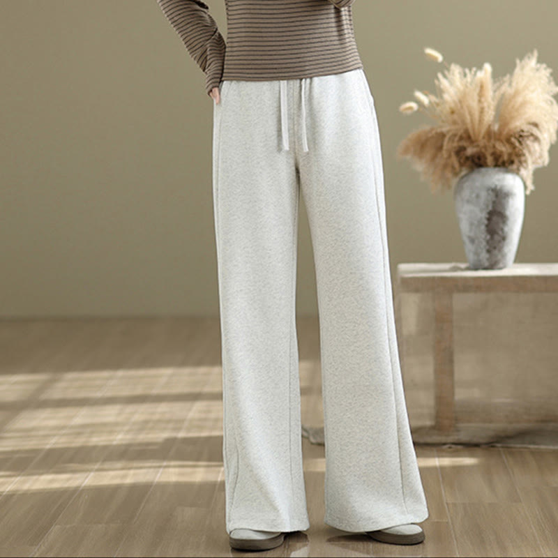 Buddha Stones Pantaloni larghi da donna in cotone casual con tasche - image 5