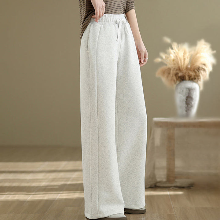 Buddha Stones Pantaloni larghi da donna in cotone casual con tasche - image 3