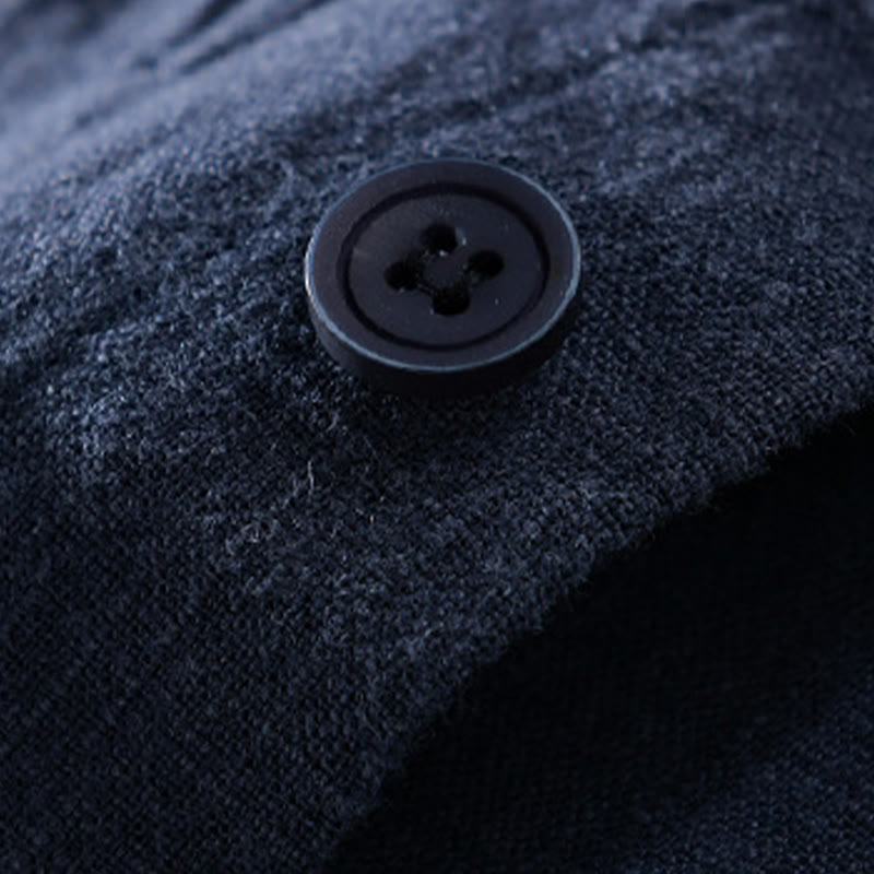 Camicie da uomo in cotone ramiè con maniche lunghe e bottoni, con tasche, motivo Buddha Stones - image 23