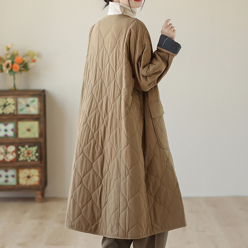 Cappotto imbottito in cotone con tasche e bottoni semplici da donna Buddha Stones - image 12
