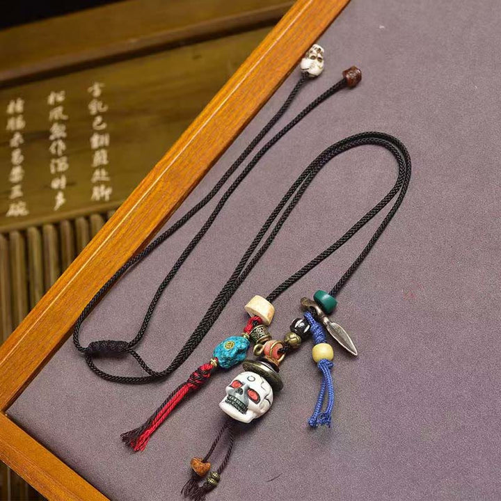 Buddha Stones Teschio tibetano Il Signore della Foresta dei Cadaveri Collana con ciondolo in corda Nuovo inizio - Il Signore della Foresta dei Cadaveri - image 0