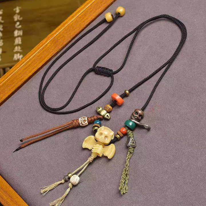 Buddha Stones Teschio tibetano Il Signore della Foresta dei Cadaveri Collana con ciondolo in corda Nuovo inizio - Il Signore delle Ali della Foresta dei Cadaveri - image 6