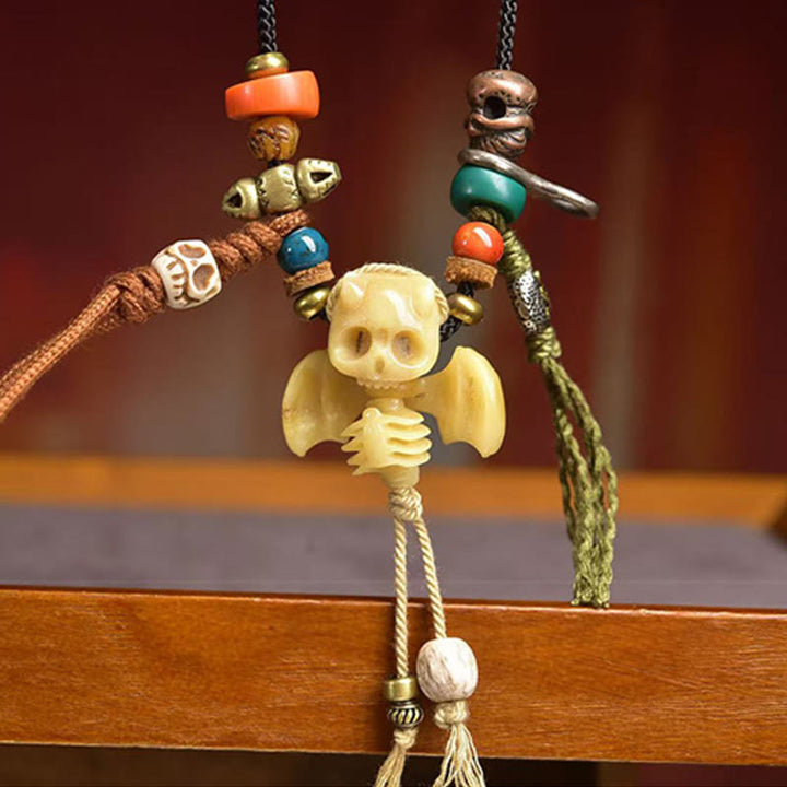 Buddha Stones Teschio tibetano Il Signore della Foresta dei Cadaveri Collana con ciondolo in corda Nuovo inizio - image 8