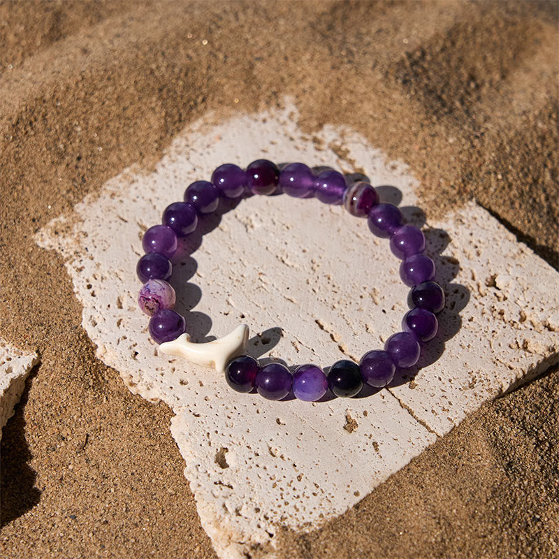 Braccialetto del coraggio in pietra naturale Buddha Stones Dolphin Crackle Agata Tormalina - image 9