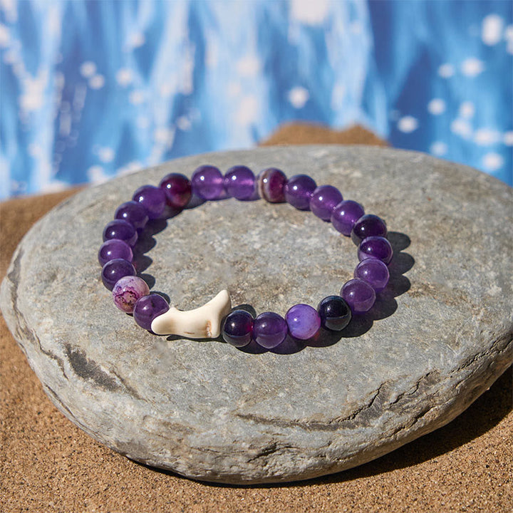 Braccialetto del coraggio in pietra naturale Buddha Stones Dolphin Crackle Agata Tormalina - image 8