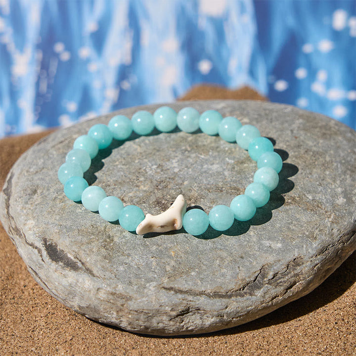 Braccialetto del coraggio in pietra naturale Buddha Stones Dolphin Crackle Agata Tormalina - image 11