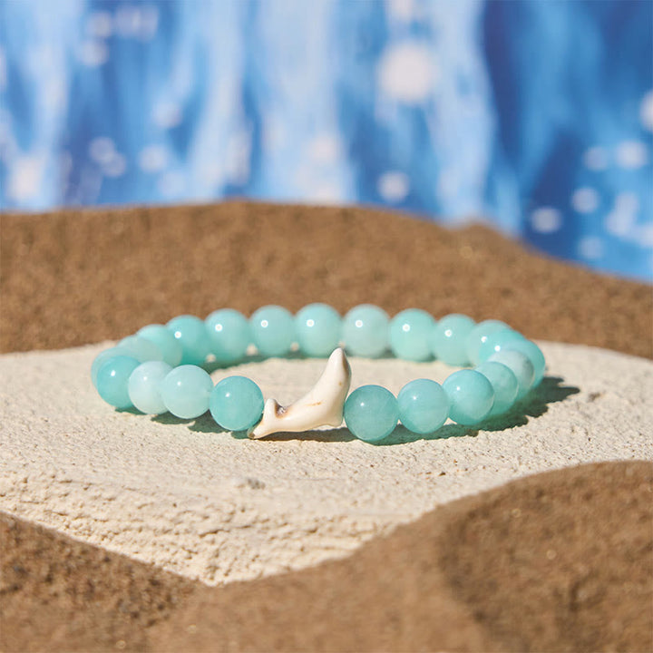 Braccialetto del coraggio in pietra naturale Buddha Stones Dolphin Crackle Agata Tormalina - Tormalina blu (circonferenza del polso: 15-18 cm) - image 10