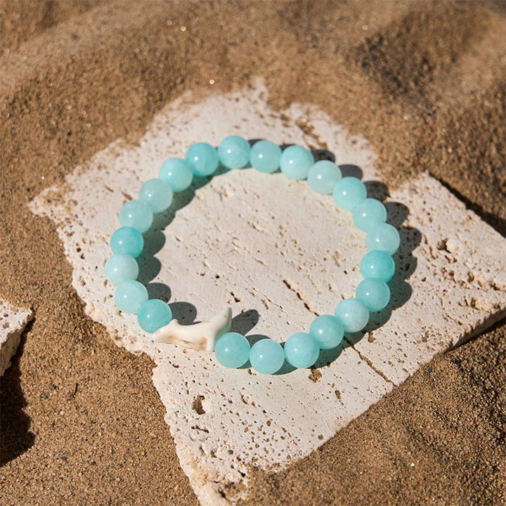 Braccialetto del coraggio in pietra naturale Buddha Stones Dolphin Crackle Agata Tormalina - image 12