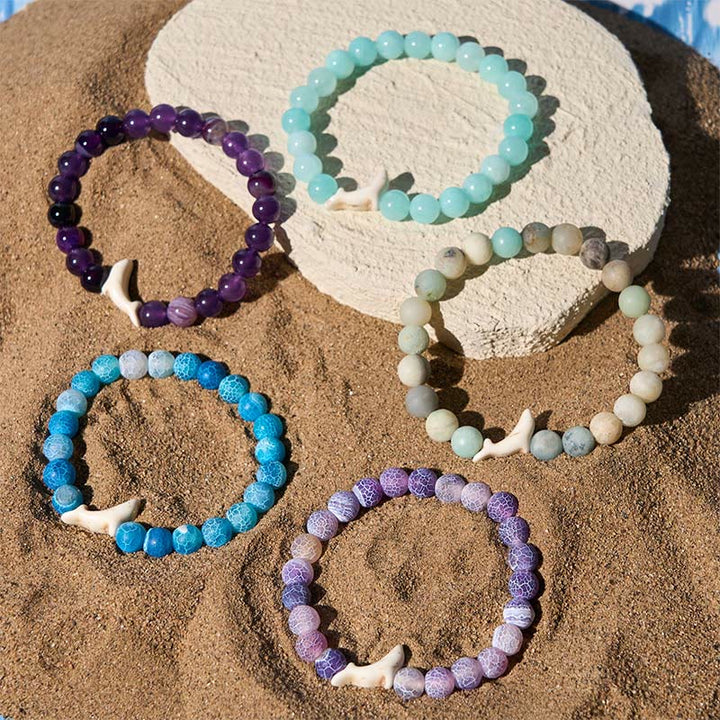 Braccialetto del coraggio in pietra naturale Buddha Stones Dolphin Crackle Agata Tormalina - image 18