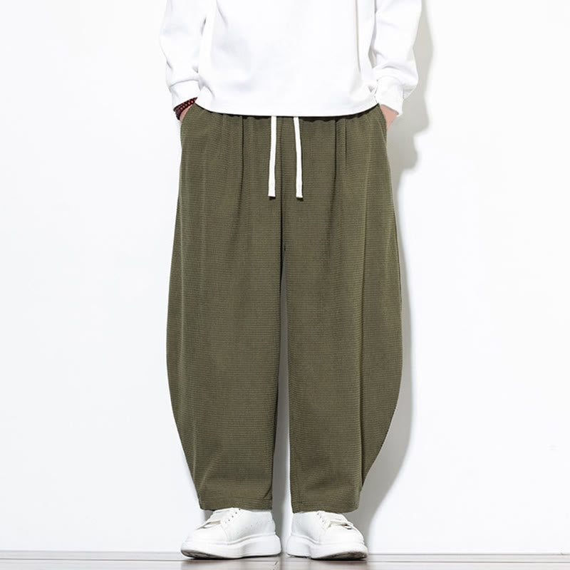 Pantaloni harem da uomo in velluto a coste di puro cotone con tasche, alla caviglia , Buddha Stones - image 4