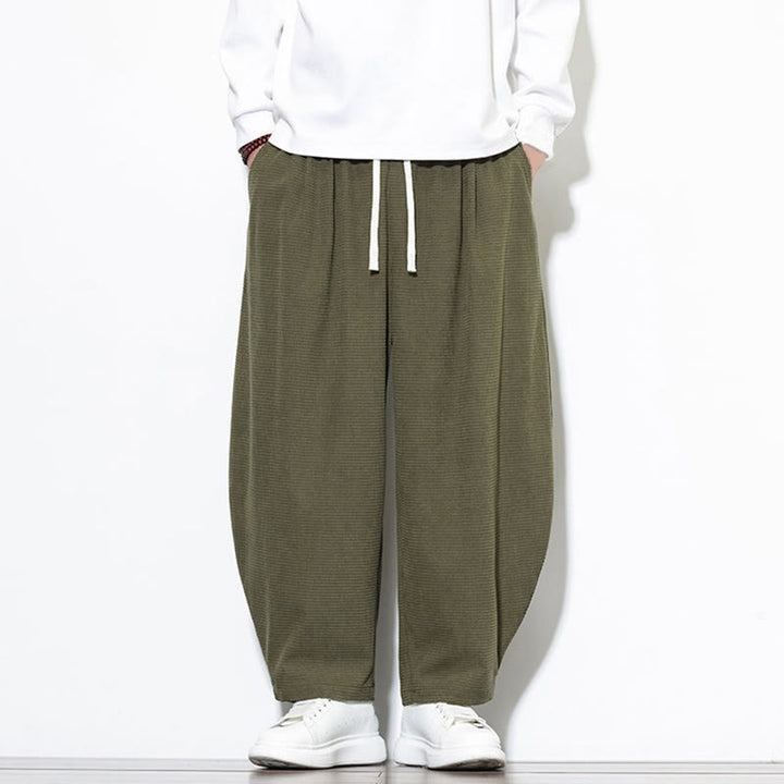 Pantaloni harem da uomo in velluto a coste di puro cotone con tasche, alla caviglia , Buddha Stones - image 4