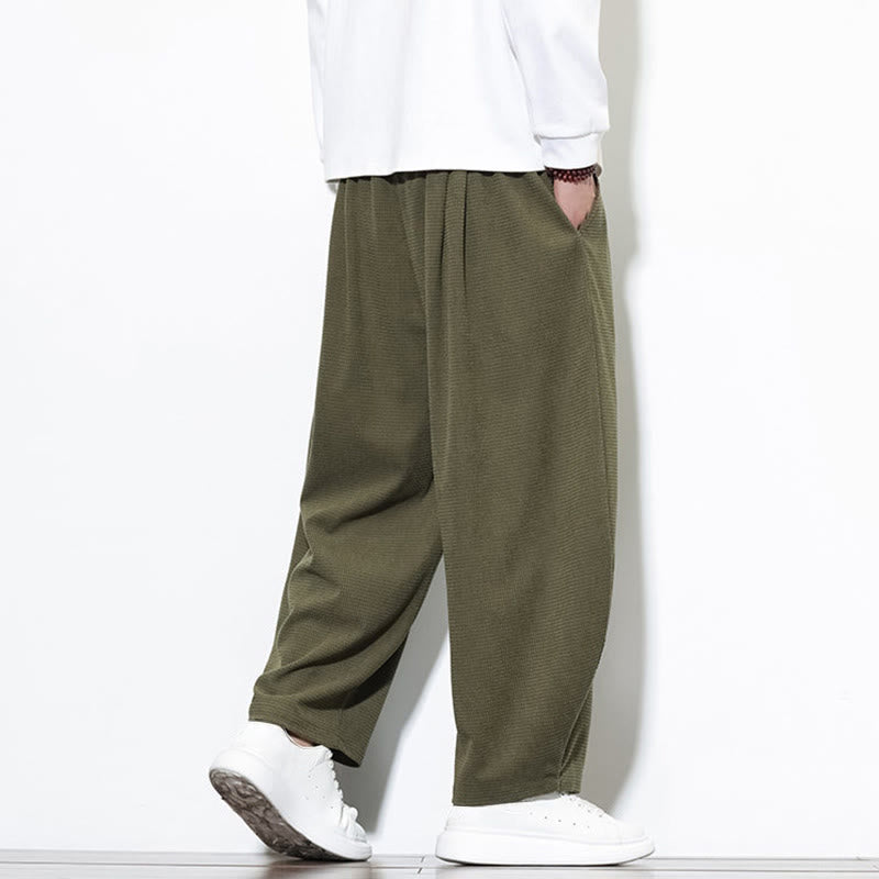 Pantaloni harem da uomo in velluto a coste di puro cotone con tasche, alla caviglia , Buddha Stones - image 7