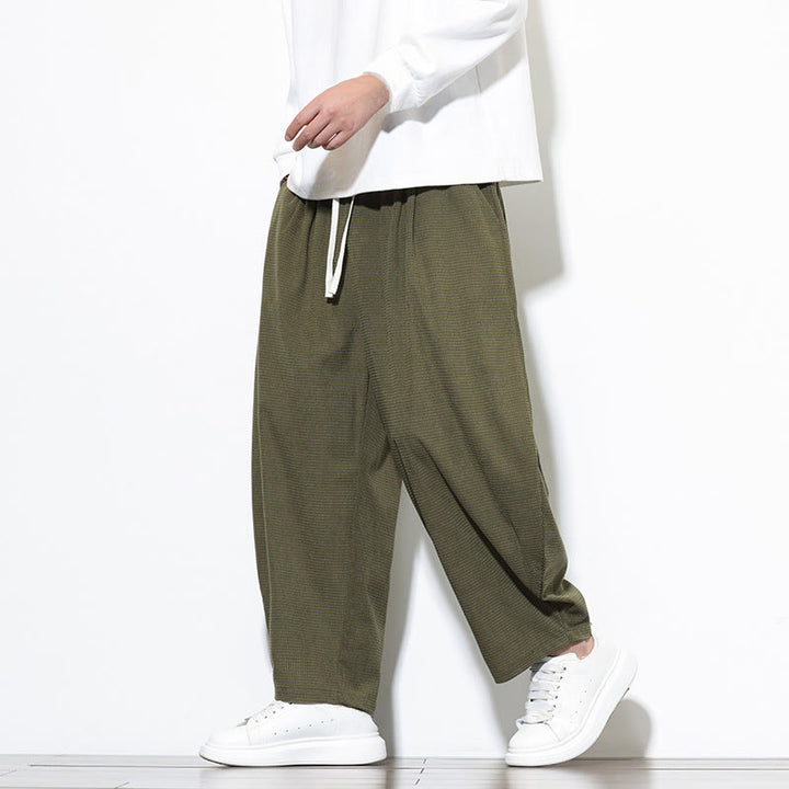 Pantaloni harem da uomo in velluto a coste di puro cotone con tasche, alla caviglia , Buddha Stones - image 1